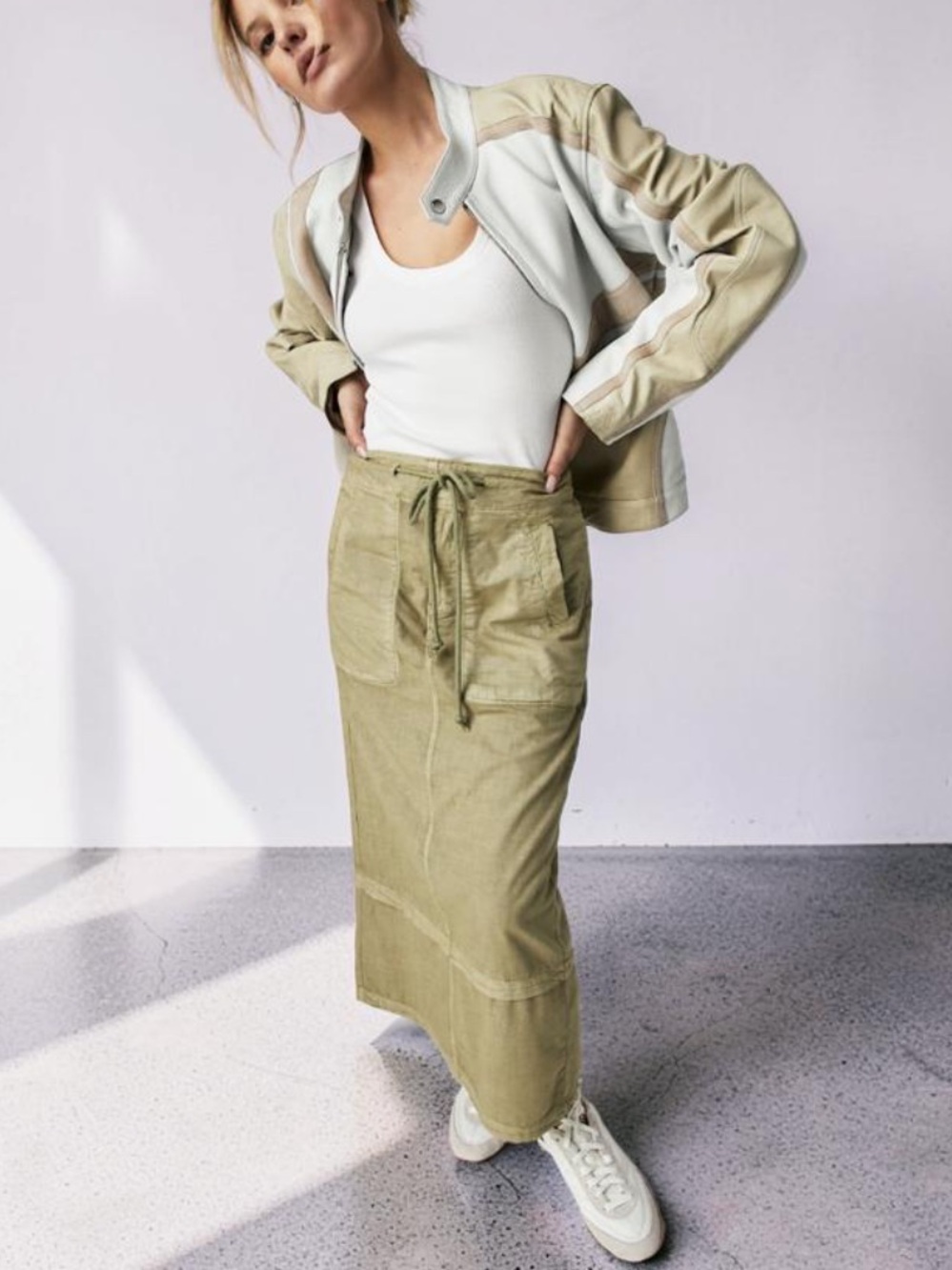 Free People Lizzie Parachute Maxi Skirt